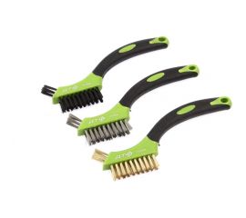 Набор щёток-мини Дело Техники с прорезиненными рукоятками, латунная, нержавеющая сталь, нейлоновая, 3 шт. 270059 
