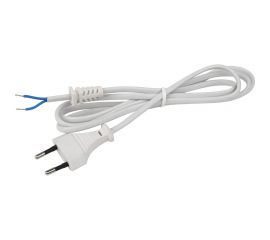 Сетевой шнур с вилкой ЭРА UX-ШВВП-2x0,75-1,8m-W втулка, 1,8м, со втулкой, ШВВП 2x0,75мм2, белый Б0059254 