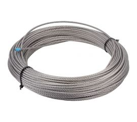 Нержавеющий трос KREPFIELD 4 мм, сталь А2, плетение 7x7, средней мягкости, 40 м 8379А2ТРОС4ММ-40 