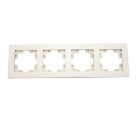 Четырехместная горизонтальная рамка UNIVersal серия афина слоновая кость ivory A0046-I 