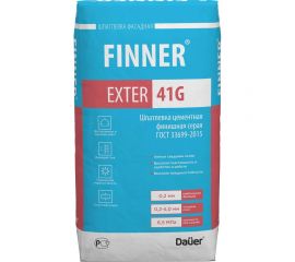 Цементная финишная шпатлевка Dauer finner exter 41g серая, 20 кг 31638 