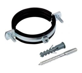 Хомут с резиновой прокладкой, шпилькой и дюбелем Sinikon 4"" (106-111) КM400.R 