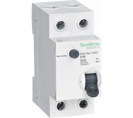 Автоматический выключатель дифференциального тока Systeme Electric City9 set АВДТ 1p+n с 16а 4.5ka 30мА тип-aс 230В C9D34616 