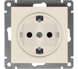 Одноместная розетка UNIVersal серия афина с/з, с/у, 16а, 220в, слоновая кость ivory еврослот A0028-I 