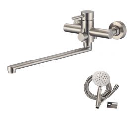 Смеситель для ванны с длинным изливом OLIVES balear нержавеющая сталь 13221BL 