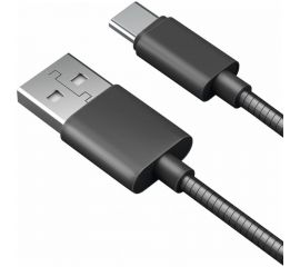 Дата-кабель AKAI разъем Type C 1м оплетка металл черный CE-442B 