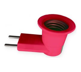 Адаптер вилка-патрон ОПТИКОМ ЭЛЕКТРИК с выключателем 220В розовый 3352.1327 