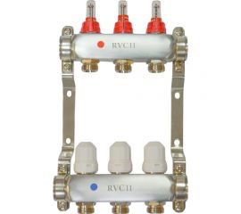 Коллекторный блок Rvc ТП нержавеющая сталь, 1 (DN25) 5x3/4 (евроконус), с расходомерами 09239 