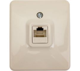 Информационная розетка ЭРА 11-3203-02, RJ45, ОУ, IP20, Эксперт, слоновая кость Б0020731 