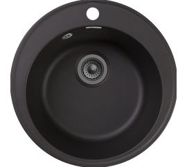 Мойка GRANFEST QUARZ чаша, D=480 мм, черный 08 черный 