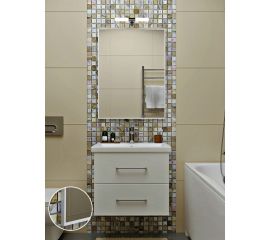 Зеркало в ванную комнату TODA ALMA прямоугольное, влагостойкое в раме, 60x43.5 см, цвет рамы - белый 600435WT 