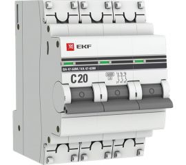 Автоматический выключатель EKF PROxima 3P 20А C 6кА ВА 47-63M с электромагнитным расцепителем mcb4763m-6-3-20C-pro 