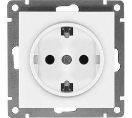 Одноместная розетка UNIVersal серия афина с/з, с/у, 16а, 220в, белая еврослот A0028 
