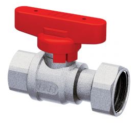 Шаровой кран FAR хром, 1/2ВР-3/4"" накидная гайка, бабочка, красный FS 3047 12RC 