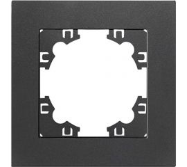 Одноместная горизонтальная рамка UNIVersal серия афина графит еврослот A0053-Gr 