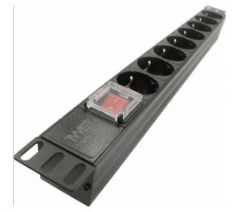 Блок электрических розеток TWIST на 8 гнезд CEE 7/4 Schuko 19 1U, 10 А, без шнура PDU-19-1U-8-TWCS 