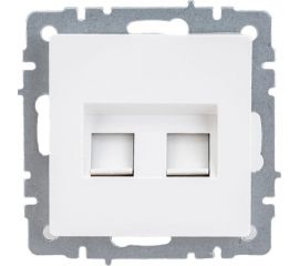 Двойная компьютерная розетка rj45 IEK Brite рк10-2-брб категория 5e, белый BR-K20-1-K01 