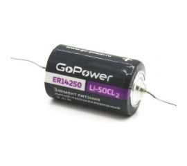 Батарейка GoPower 14250 1/2AA PC1 Li-SOCl2 3.6V с выводами (1/10/500) 00-00015330 