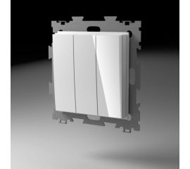 Трехклавишный проходной переключатель CGSS, белый Эстетика GL-W103-PWCG 