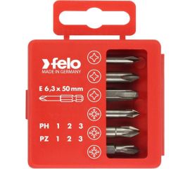 Набор бит PZ1-3 и PH1-3 50 мм в упаковке, 6 шт Felo 03291516 