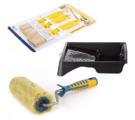 Набор малярный: валик полиакрил 240мм, кисти натуральная щетина 3шт, ванночка Мелодия цвета НАБ2 