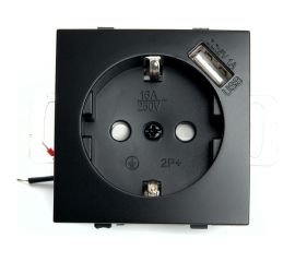 1-местная розетка STEKKER с заземлением (механизм) с USB, серия Эрна, PST16-9111-03 49155 