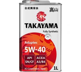 Моторное масло TAKAYAMA Adaptec SAE 5W40, API SN/CF, 1 л 605586 