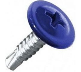 Саморез крепежная техника прессшайба, синий, 4,2x19 ral 5005, сверло, 50 шт. 10742 