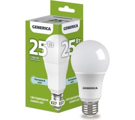 Светодиодная лампа GENERICA A65 груша 25Вт 230В 6500К E27 LL-A65-25-230-65-E27-G 