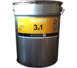 Грунт-эмаль ДЕОЛЬ 3 в 1 по ржавчине белый матовый 22 кг D3V1W22 
