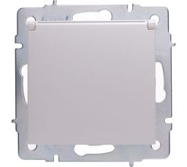 Розетка Lezard VESNA с заземлением, с крышкой, ПБТ, жемчужно-белый перламутр 742-3088-123B 