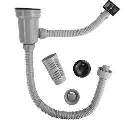 Сифон для нержавеющей мойки YOYO-1 3.5 дюйма, с переливом и фильтр-стаканом 901274 