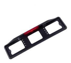 Пластмассовая рамка номерного знака с подсветкой и автостопом черная DolleX SPL-53 