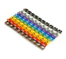Защелкивающиеся маркеры (клипсы) на кабель Cabeus D 4-5.5мм, ""0""-""9"", 10 цветов (100 шт.) MR-55 