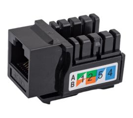 Вставка Keystone Cabeus Jack RJ-45, категория 5e, заделка тип 110, черная KJ-RJ45-Cat.5e-90-BK 