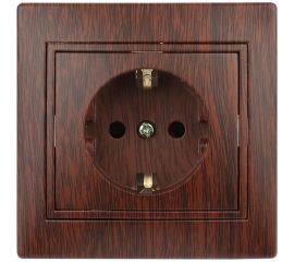 Розетка Intro 2PE Schuko, 16А, 250В, IP20, СУ, Plano, венге Б0030060 