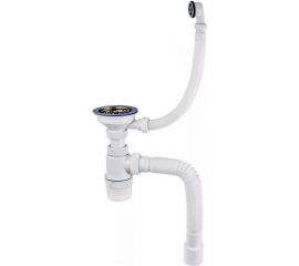 Сифон VIRPLAST Элит 3.1/2 с отводом д/ст.м, круглым переливом и гофрой 1.1/2- 40/50 100331 30986164 