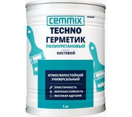 Герметик полиуретановый CEMMIX ""Кистевой"", банка 1 кг, цвет белый 85498730 