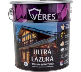 Пропитка Veres Ultra Lazura №4 орех 9 л 1 205692 