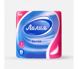Туалетная бумага Лилия 2слоя 4рулона 5604 