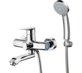 Смеситель для ванны G-lauf с литым поворот изливом 360° и душевой лейкой, хром GOB3-A134 