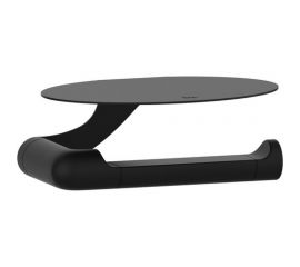 Бумагодержатель IDDIS NOA с овальной полкой, нержавеющая сталь, черный матовый NOABL00i43 