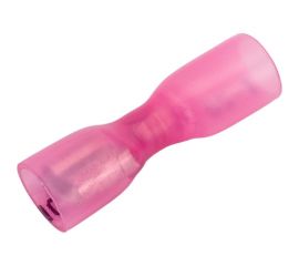 Плоская изолированная клемма REXANT, термоусаживаемая, гнездо 6.6мм, 0.5-1.5мм.кв, красный, 100 шт 08-0614 