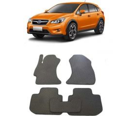 Ковры в салон автомобиля Eva Smart subaru xv 2011 - 2017 эва сота чёрные c серой окантовкой 1768-B5B1-S 
