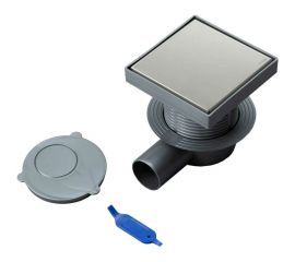 Точечный трап Logan L005-100 с двухсторонней решеткой из нержавеющей стали, под плитку, 10x10см 00306895 