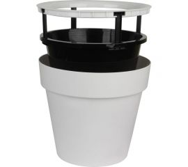 Пластиковый горшок liveingreen Протея 9 л, белый, с вкладкой, диам. 27 см, высота 24 см ПР27-10 