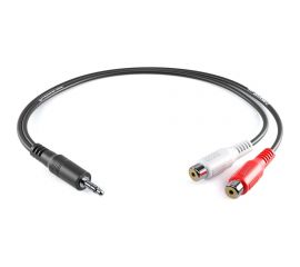 Переходник PROCAST cable A-MJ/2RCA-F 3,5mm miniJack TRS m-2RCA f, длина 150mm НФ-00000421 