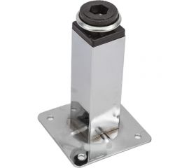 Ножка Tech-Krep 25х25х100 мм квадрат, метал, регулируемая, хром - накладка 127475 