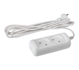 Удлинитель ЭРА U-2-1,5m Россия без зазeмления, 2х1мм2, 10А, ПВС, 2гн, 1,5м Б0028359 