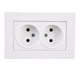 Розетка GUNSAN 2 поста Eqona без заземления белый 16401100-100149 